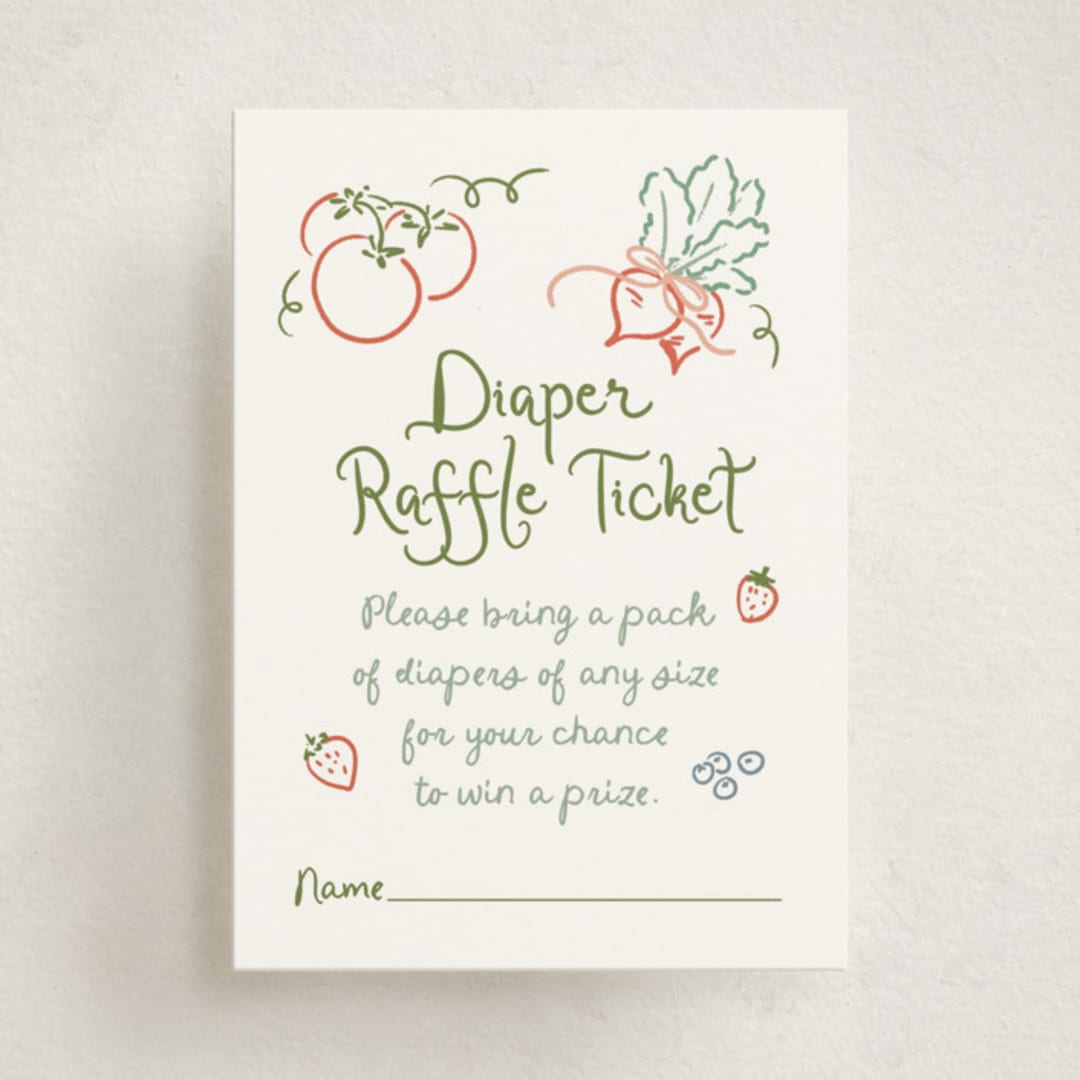 "Locally Grown Sketch" - Baby Shower Mini Insert Cards in Meadow by Jenna Holcomb - Front