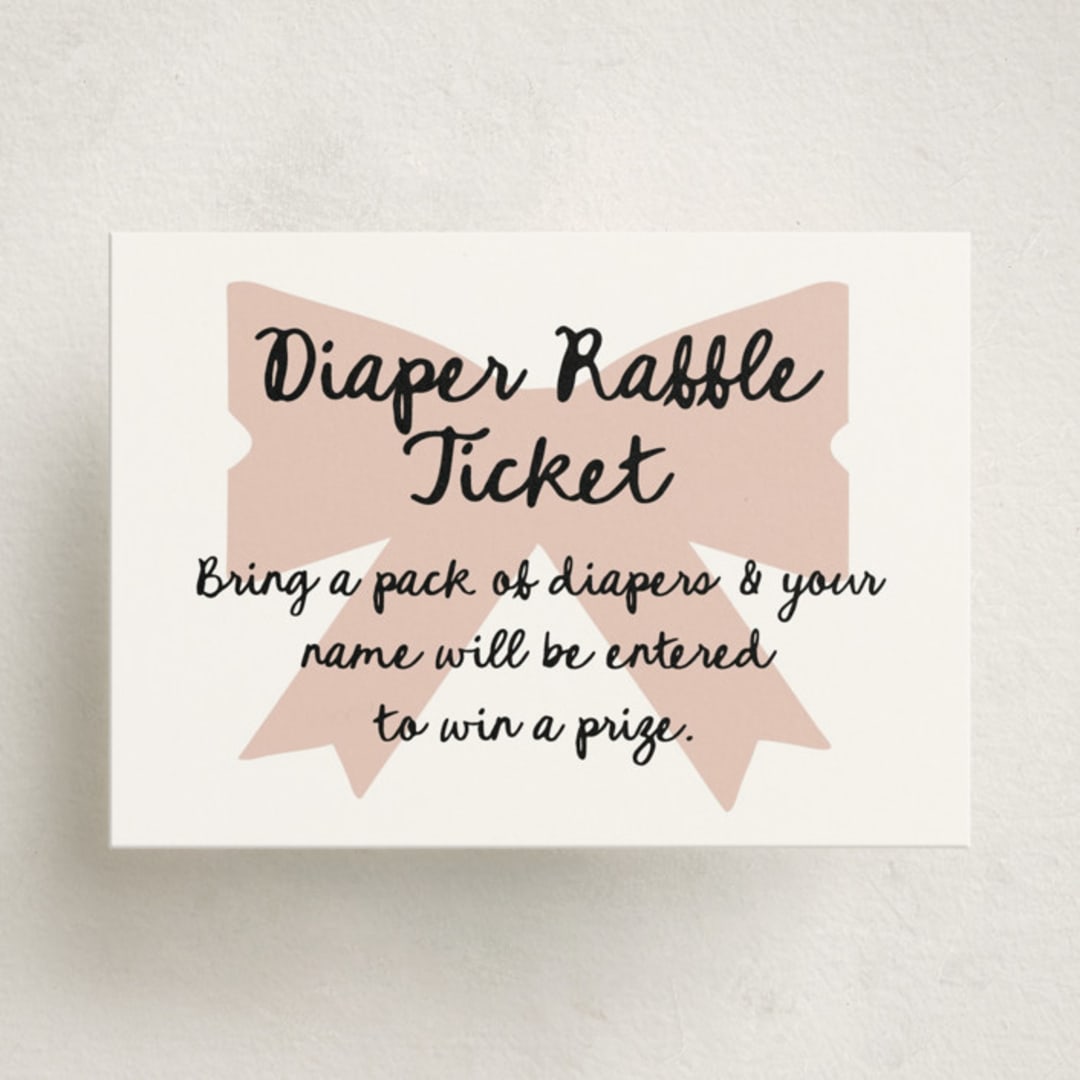 "Gift" - Baby Shower Mini Insert Cards in Blush by AK Graphics - Front