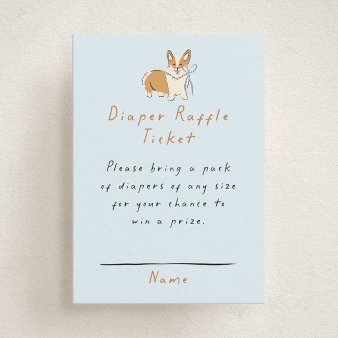 "Party Puppies" - Baby Shower Mini Insert Cards in Fur by Erin German - Front