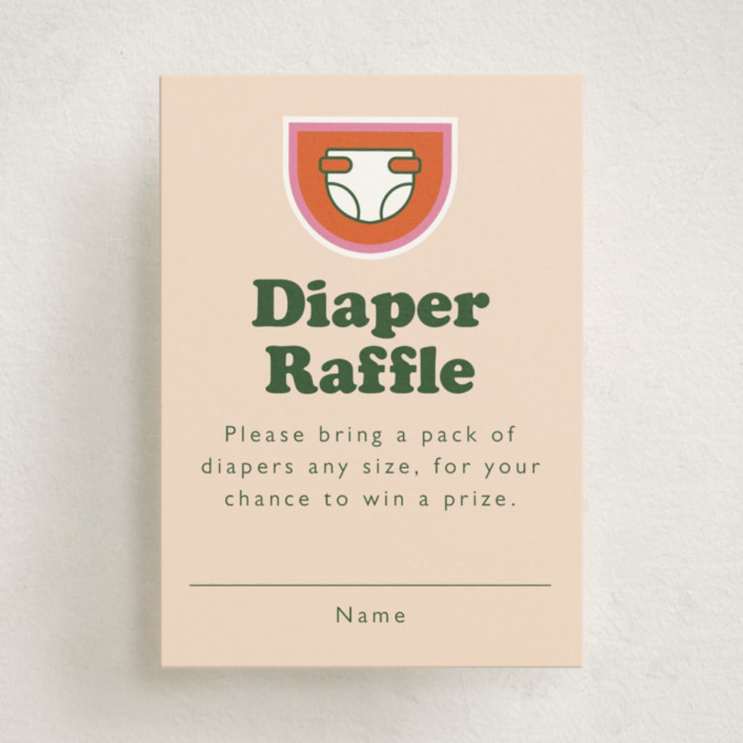 "Scout Badges" - Baby Shower Mini Insert Cards in Sunshine by Hudson meet Rose - Front
