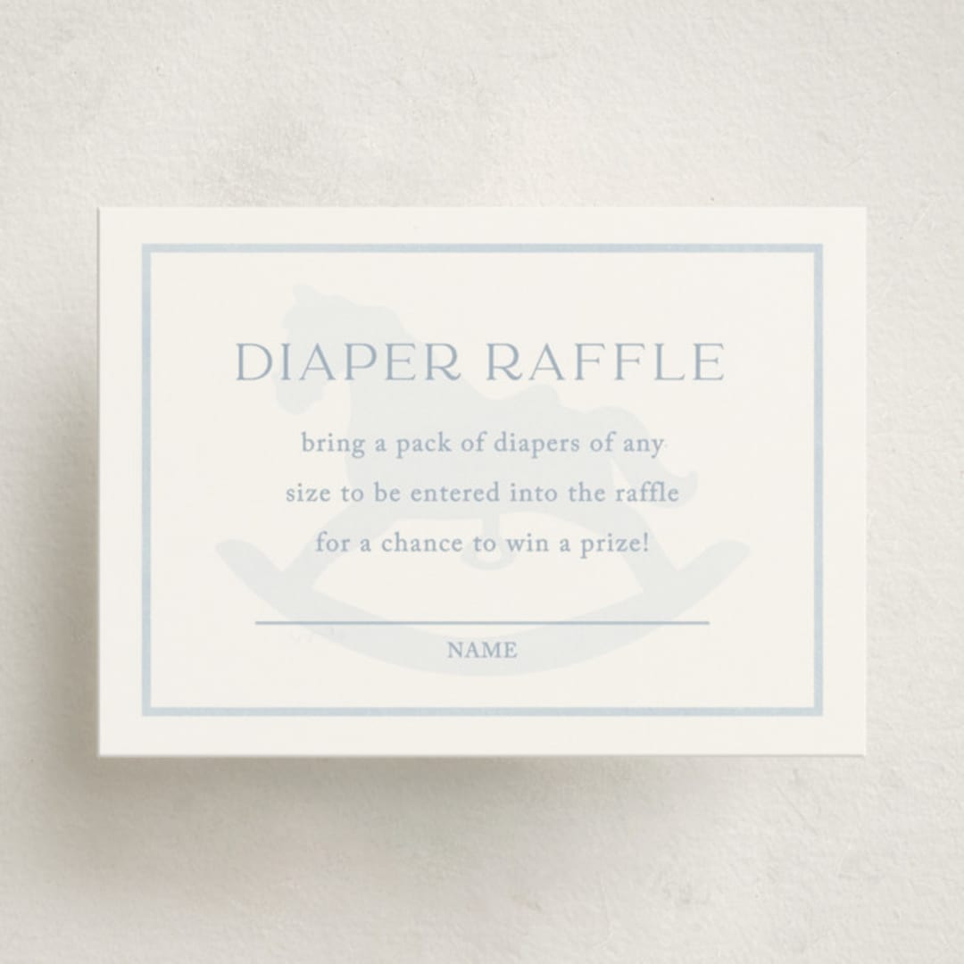 "Classic Gingham" - Baby Shower Mini Insert Cards in Sky by Melinda Denison - Front