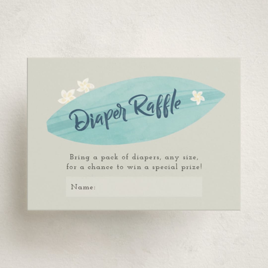 "Surf baby" - Baby Shower Mini Insert Cards in Pebble by Adelyn T. - Front