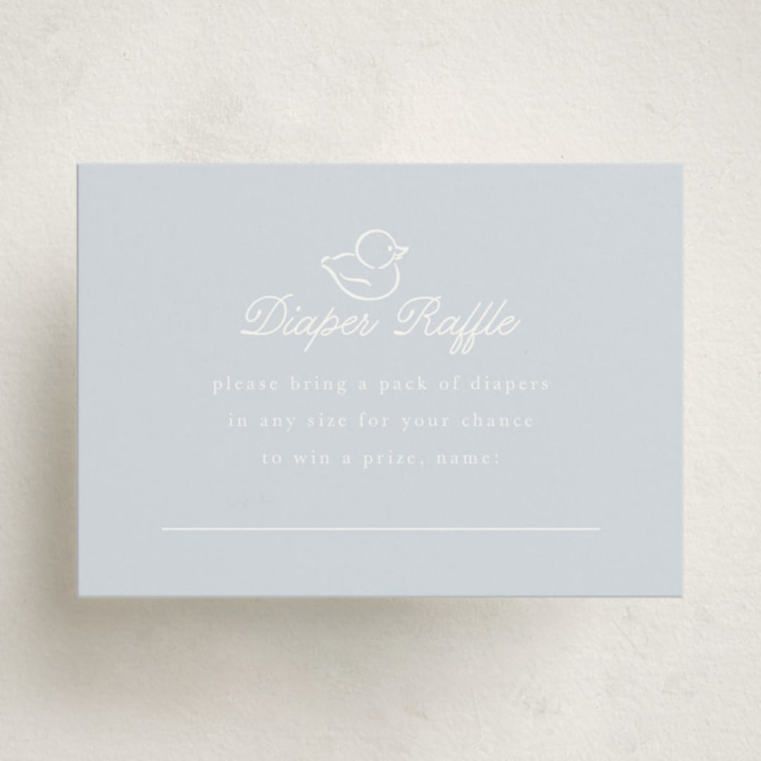 "Baby Duck" - Baby Shower Mini Insert Cards in Hydrangea by Tamara Hilje - Front