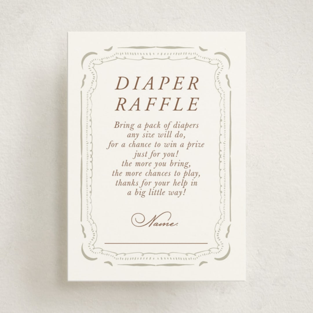 "Scallop Border" - Baby Shower Mini Insert Cards in Buttercream by Lucrecia Caporale - Front