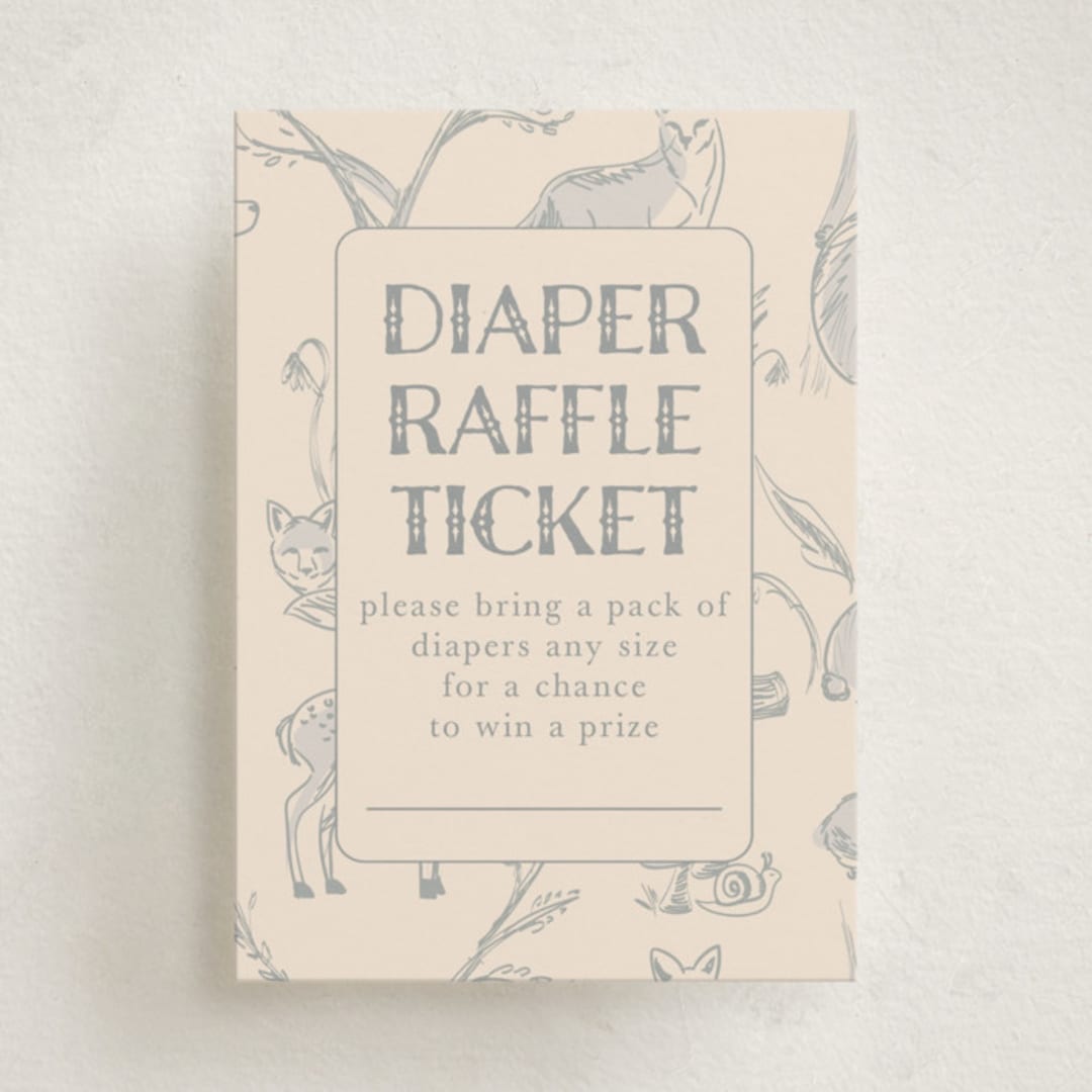 "Forest Toile" - Baby Shower Mini Insert Cards in Bamboo by Teju Reval - Front