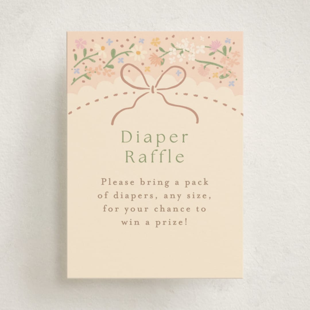 "New blooms" - Baby Shower Mini Insert Cards in Ballet Slipper by Jennifer Wick - Front