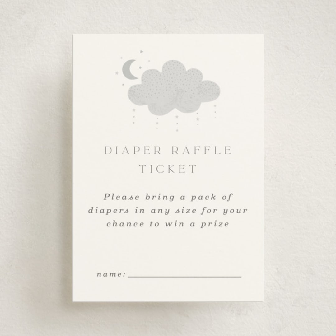 "Moon Baby" - Baby Shower Mini Insert Cards in Slate by Marina Onoprienko - Front