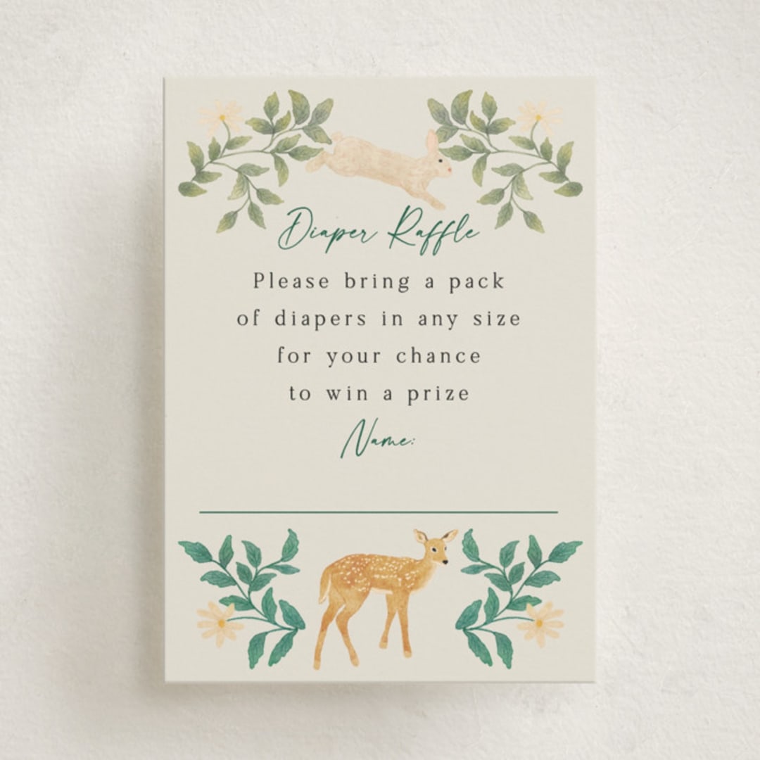 "wild forest" - Baby Shower Mini Insert Cards in Cream by Elly - Front