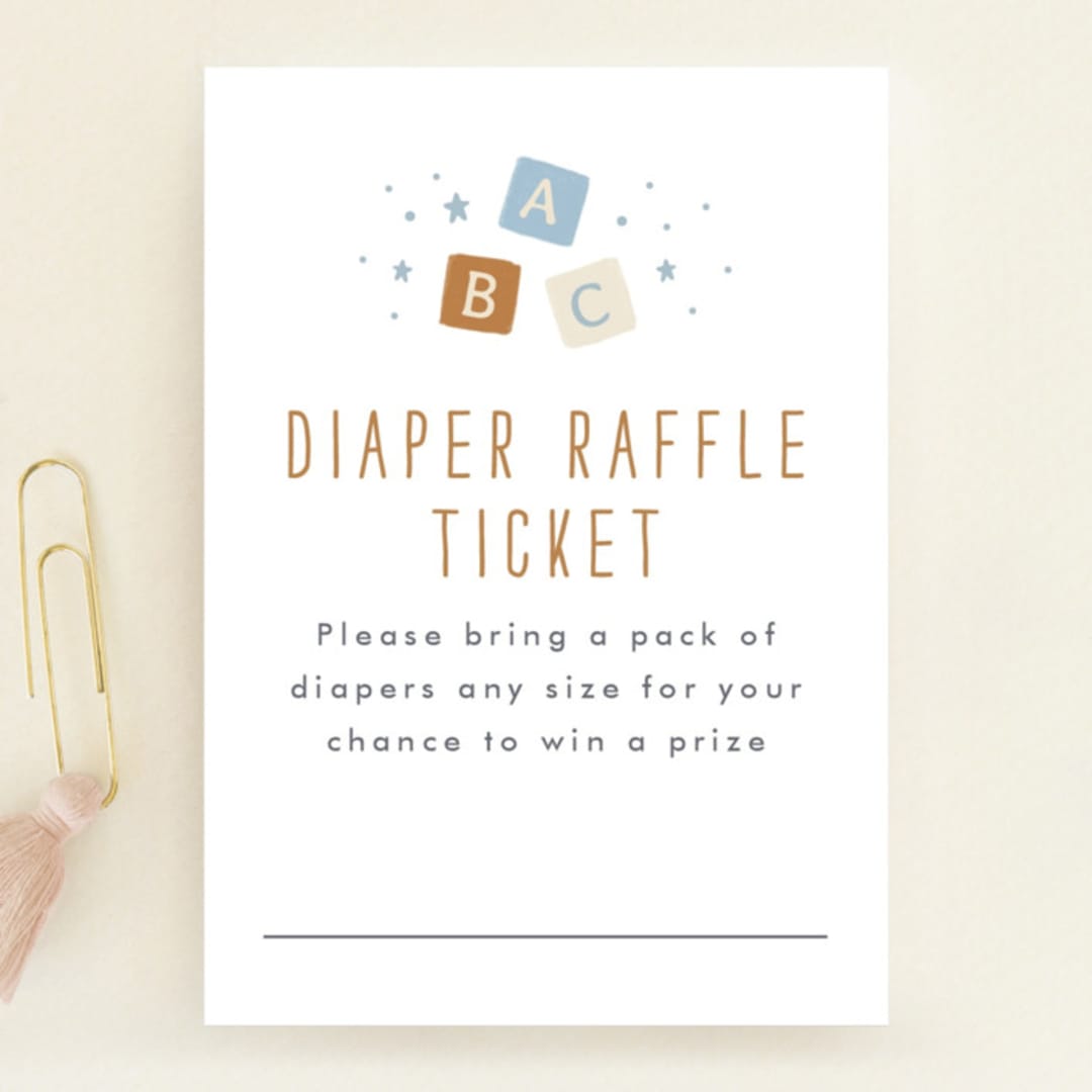 "Toys" - Baby Shower Mini Insert Cards in Powder Blue by JeAnna Casper - Front