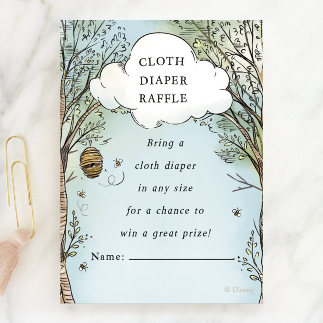 "Disney's Winnie the Pooh in the Wood" - Baby Shower Mini Insert Cards in Sky by Becky Nimoy - Front