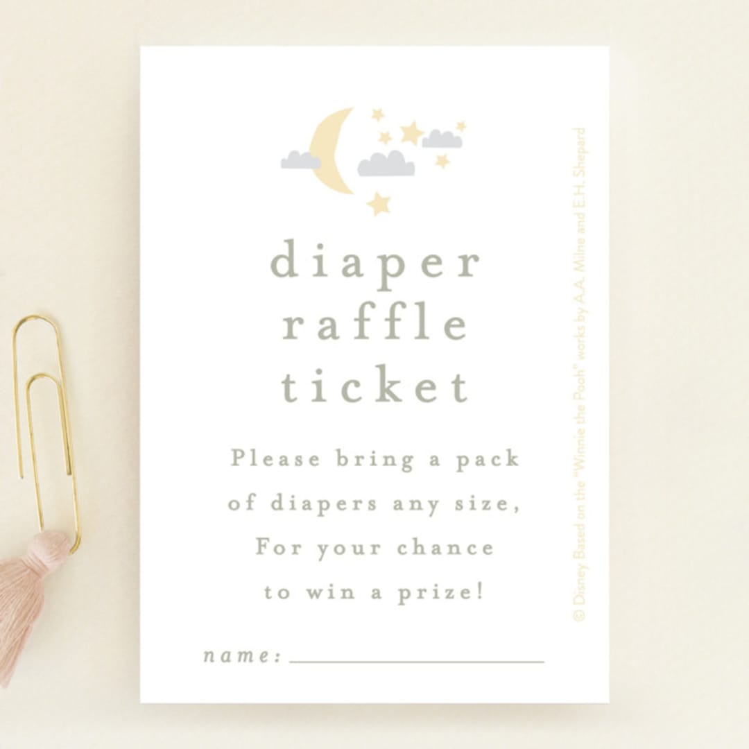 "Disney's Winnie The Pooh Night Sky" - Baby Shower Mini Insert Cards in Cloud by Angela Thompson - Front