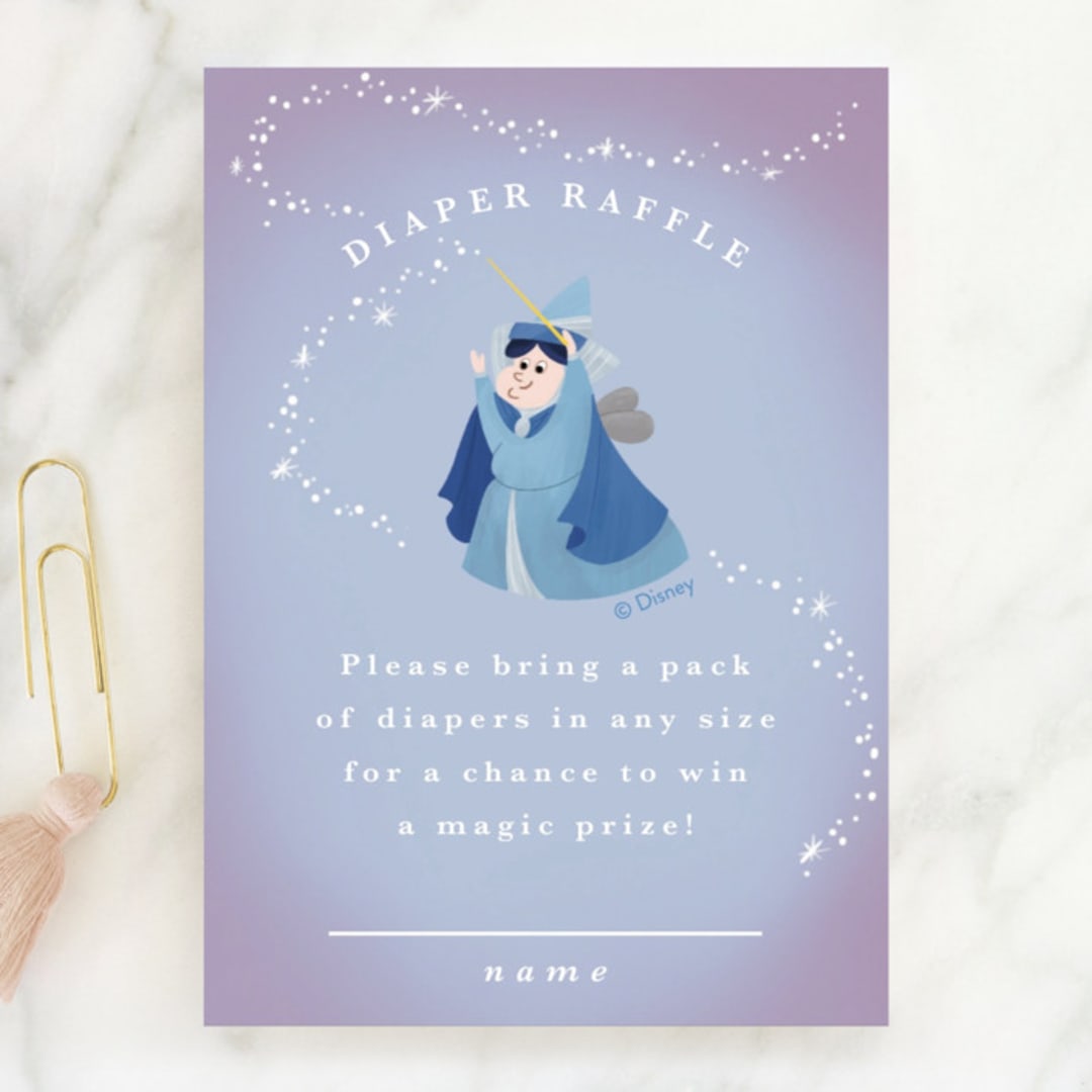 "Disney Fairies Flora, Fauna & Merryweather" - Baby Shower Mini Insert Cards in Magic by Yuliya Evseeva - Front