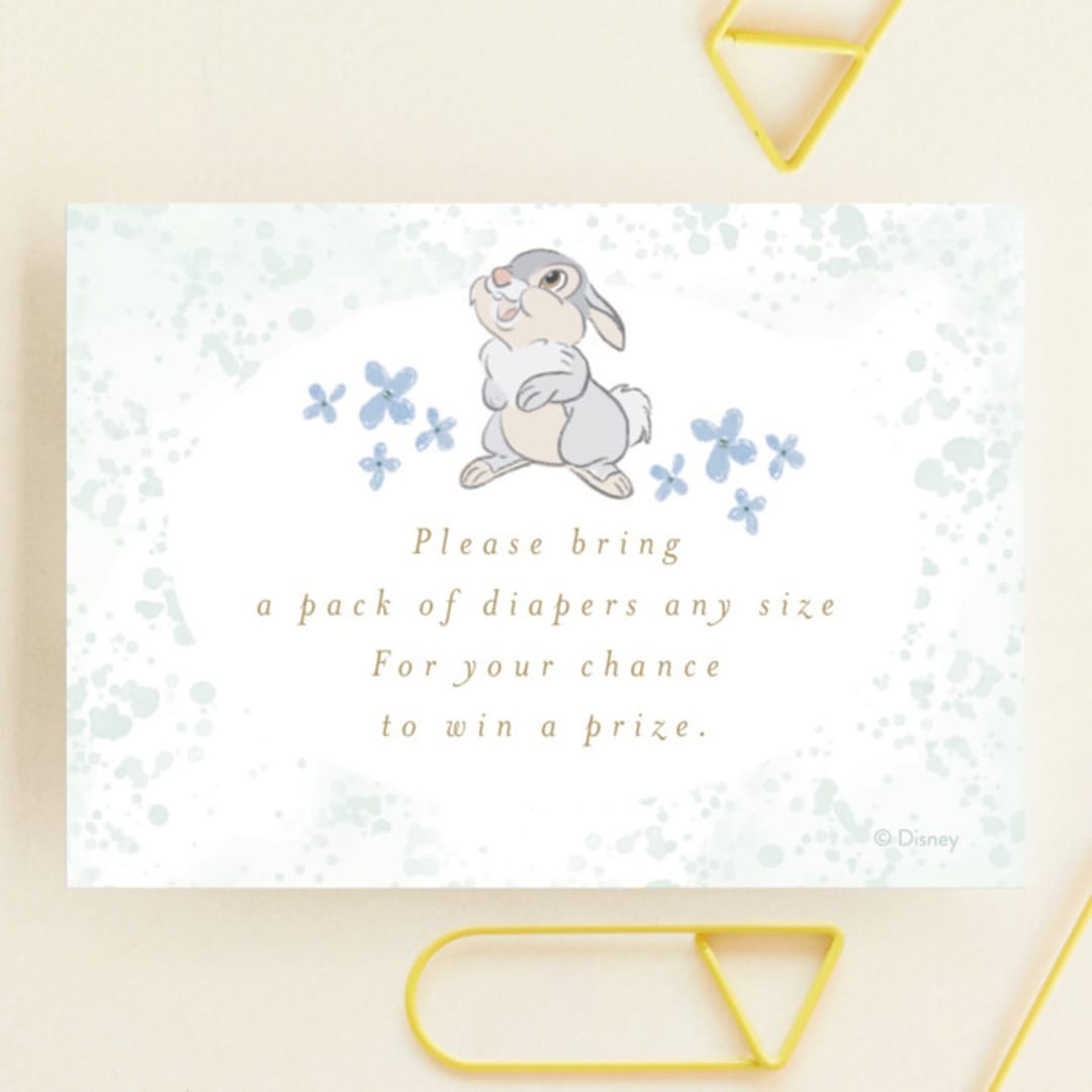"Disney's Bambi Forest" - Baby Shower Mini Insert Cards in Forest by frau brandt - Front