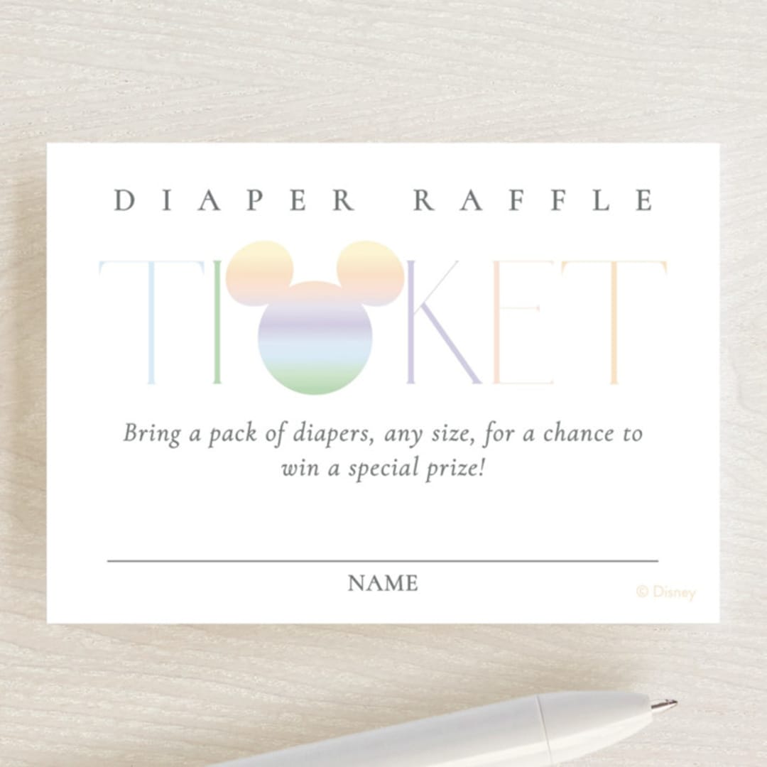 "Disney Ombre Mickey Mouse" - Baby Shower Mini Insert Cards in Rainbow by Beth Schneider - Front