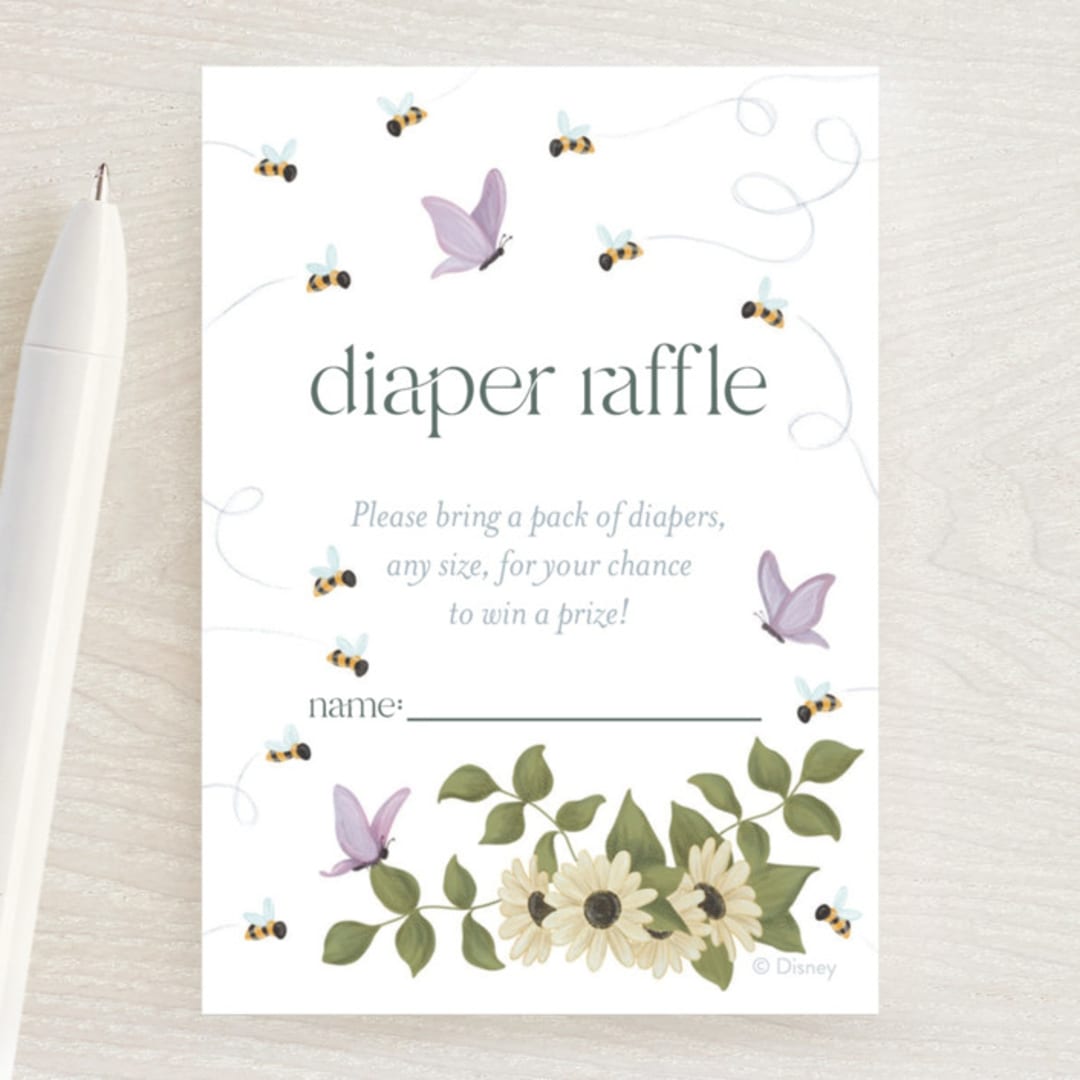 "Disney's Winnie the Pooh In Bloom" - Baby Shower Mini Insert Cards in Spring by Townsend Majors - Front