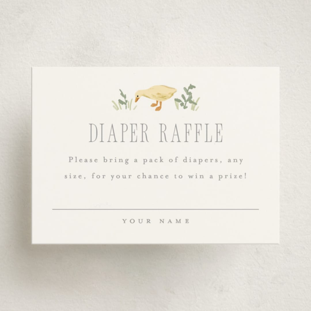 "Storybook Geese" - Baby Shower Mini Insert Cards in Mint by Everett Paper Goods - Front