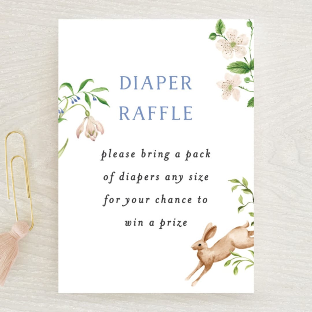 "Spring woodland" - Baby Shower Mini Insert Cards in Elderflower by Sarah Knight - Front