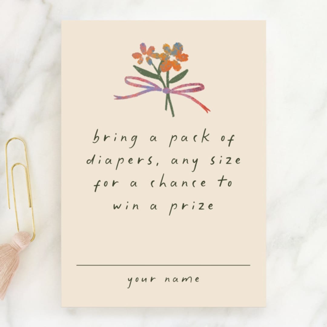 "Wildflowers" - Baby Shower Mini Insert Cards in Confetti by 2birdstone - Front