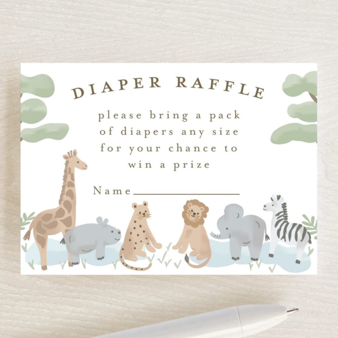 "Little Animal World" - Baby Shower Mini Insert Cards in Air by Jennifer Holbrook - Front