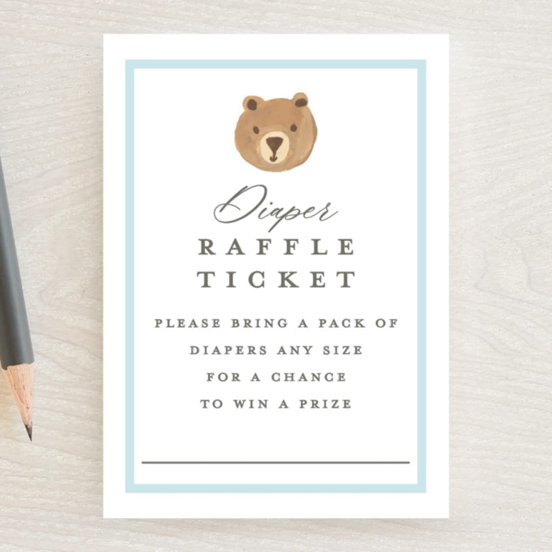 "Hot Air Balloon Bear" - Baby Shower Mini Insert Cards in Blue Berry by Teju Reval - Front