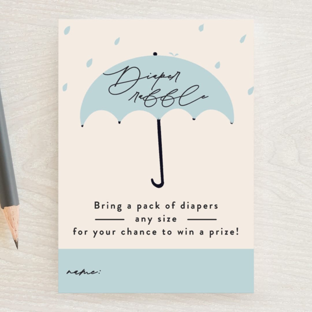 "Take Shelter" - Baby Shower Mini Insert Cards in Powder by Gwen Bedat - Front