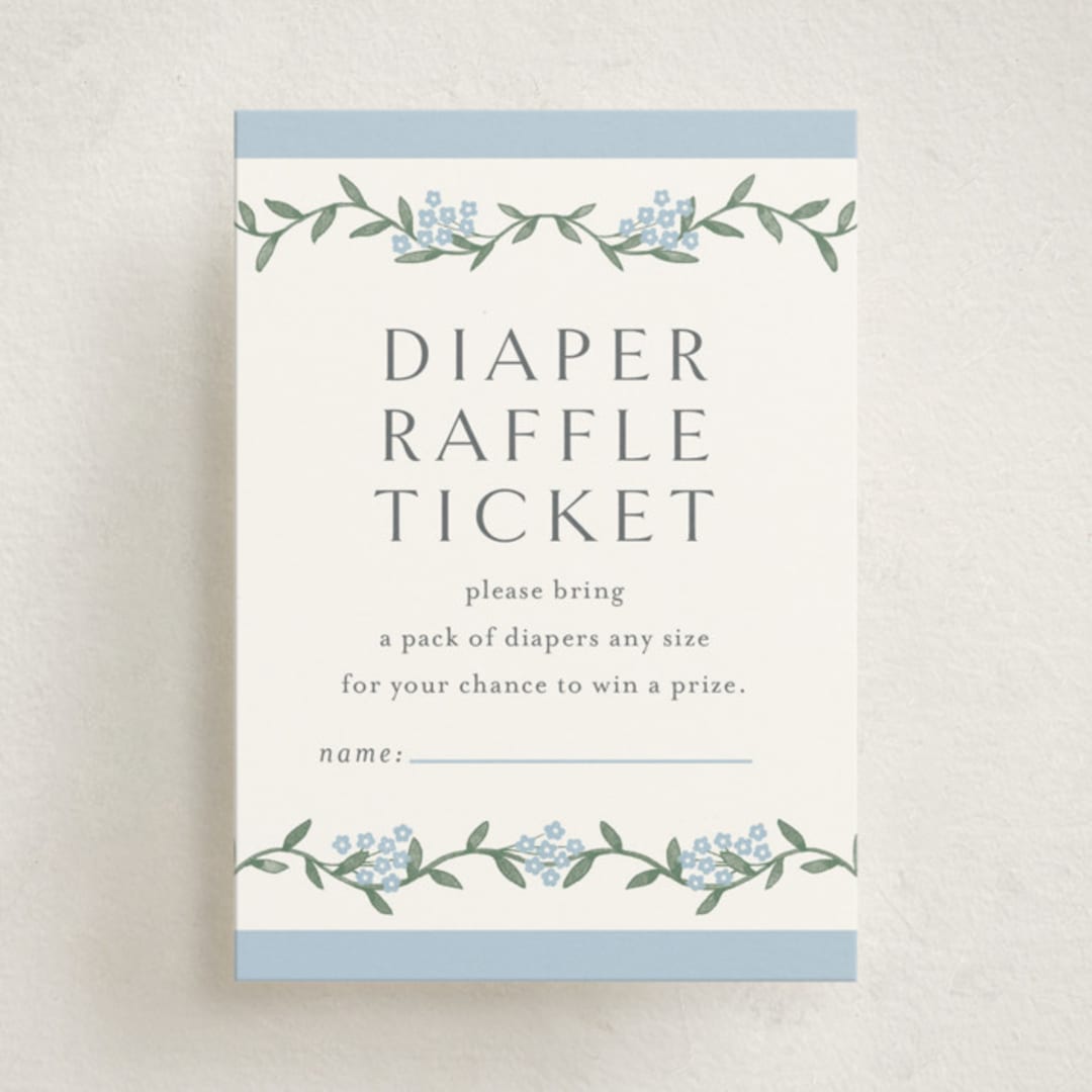 "Simple Garland" - Baby Shower Mini Insert Cards in Sky by Christy Hy Lee - Front