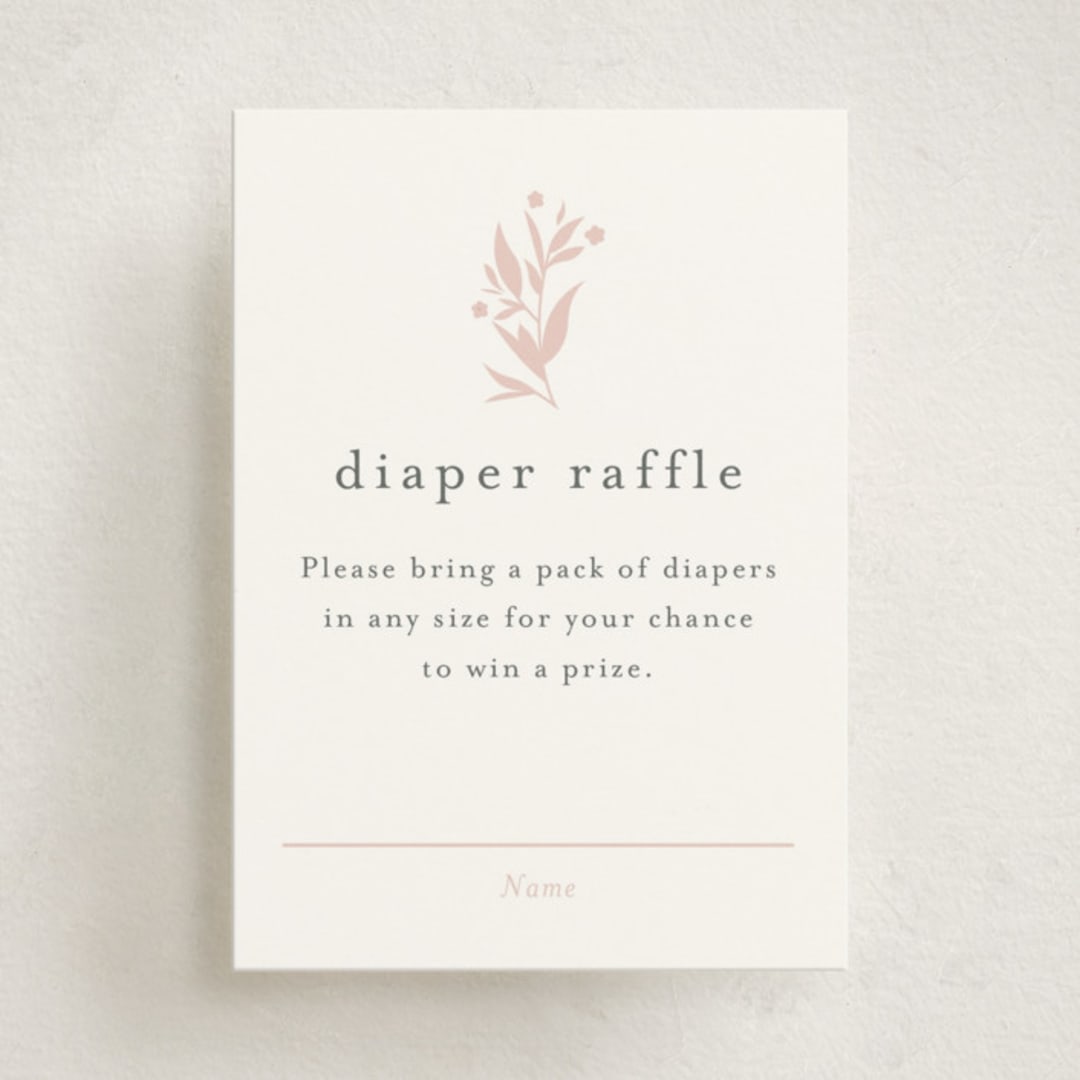 "Delicate Bloom" - Baby Shower Mini Insert Cards in Ballet Slipper by Jessica Williams - Front