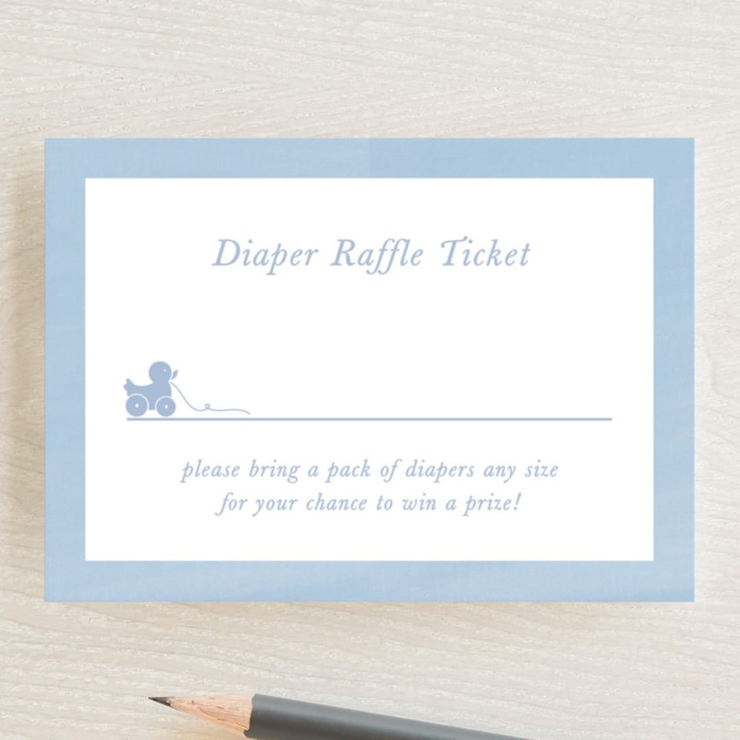 "Simply Classic" - Baby Shower Mini Insert Cards in Sky by Melinda Denison - Front