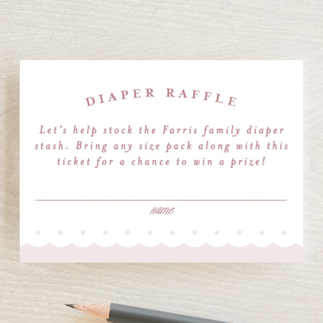 "Sweet scallop" - Baby Shower Mini Insert Cards in Ballerina by Lea Delaveris - Front