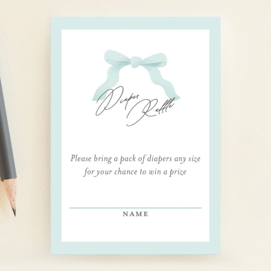 "Dainty" - Baby Shower Mini Insert Cards in Tiffany Blue by Paper Raven Co. - Front