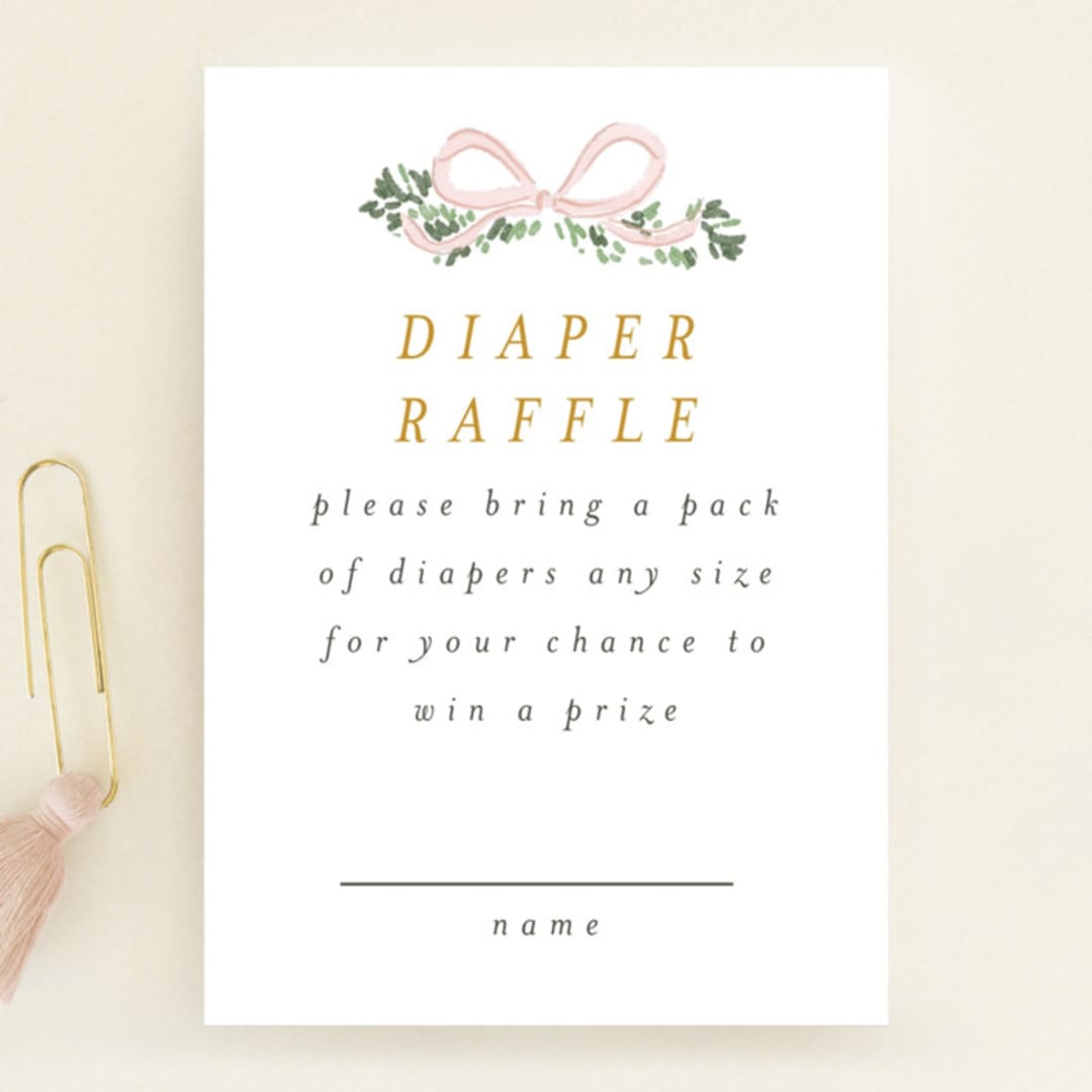 "Ribbonly Frame" - Baby Shower Mini Insert Cards in Butter by Itsy Belle Studio - Front