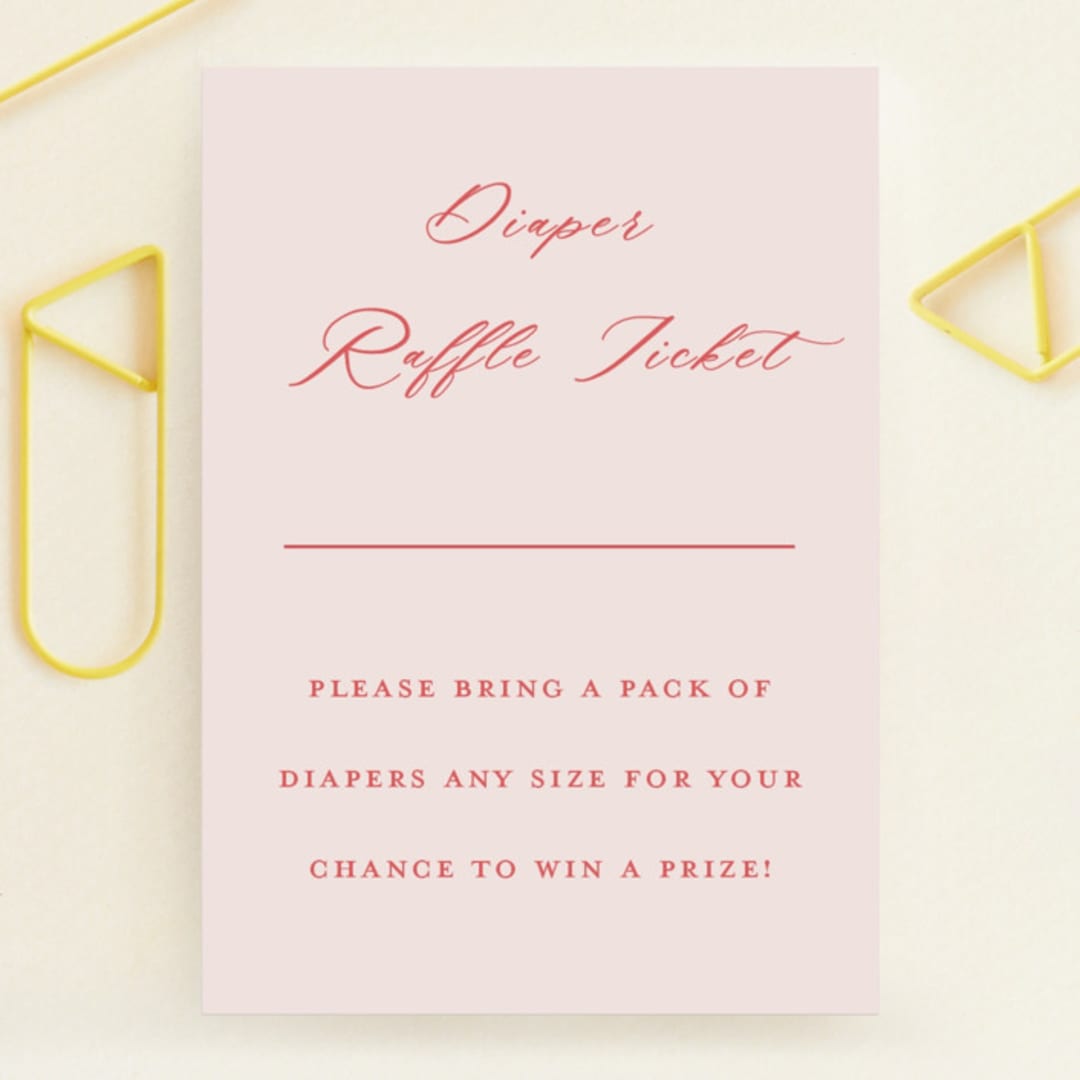 "Romantic Roses" - Baby Shower Mini Insert Cards in Blush by Teju Reval - Front