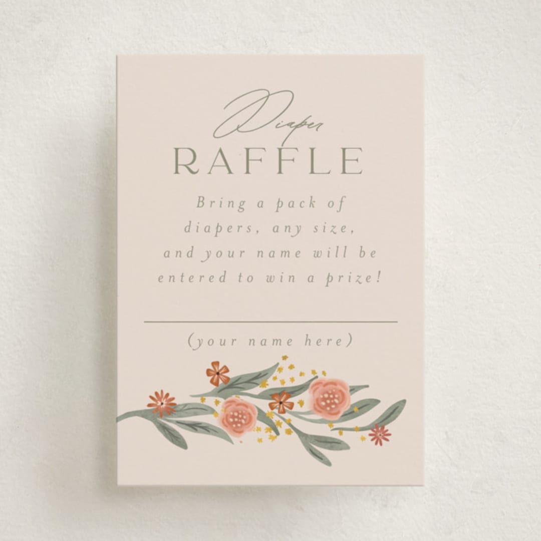 "Elephant Garden" - Baby Shower Mini Insert Cards in Snapdragon by Joanna Griffin - Front