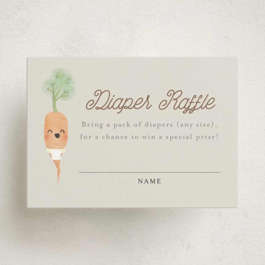 "Little Sprout" - Baby Shower Mini Insert Cards in Grain by Itsy Belle Studio - Front