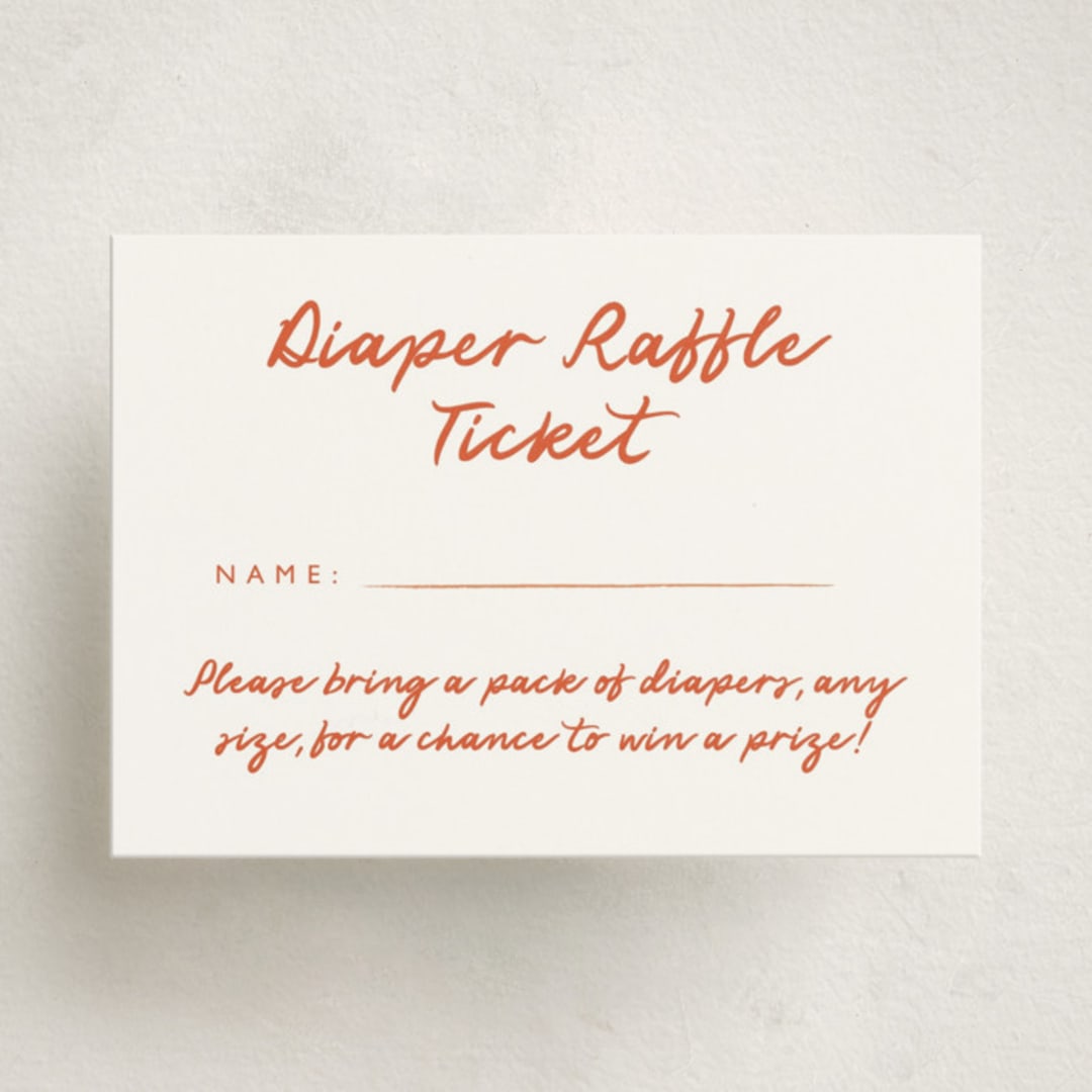 "Stork Party" - Baby Shower Mini Insert Cards in Tangerine by Zani van Zyl - Front