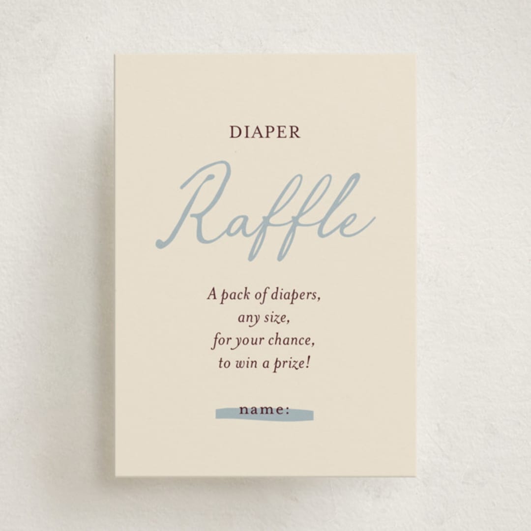 "Baby Bow" - Baby Shower Mini Insert Cards in Denim by Ani Somi - Front