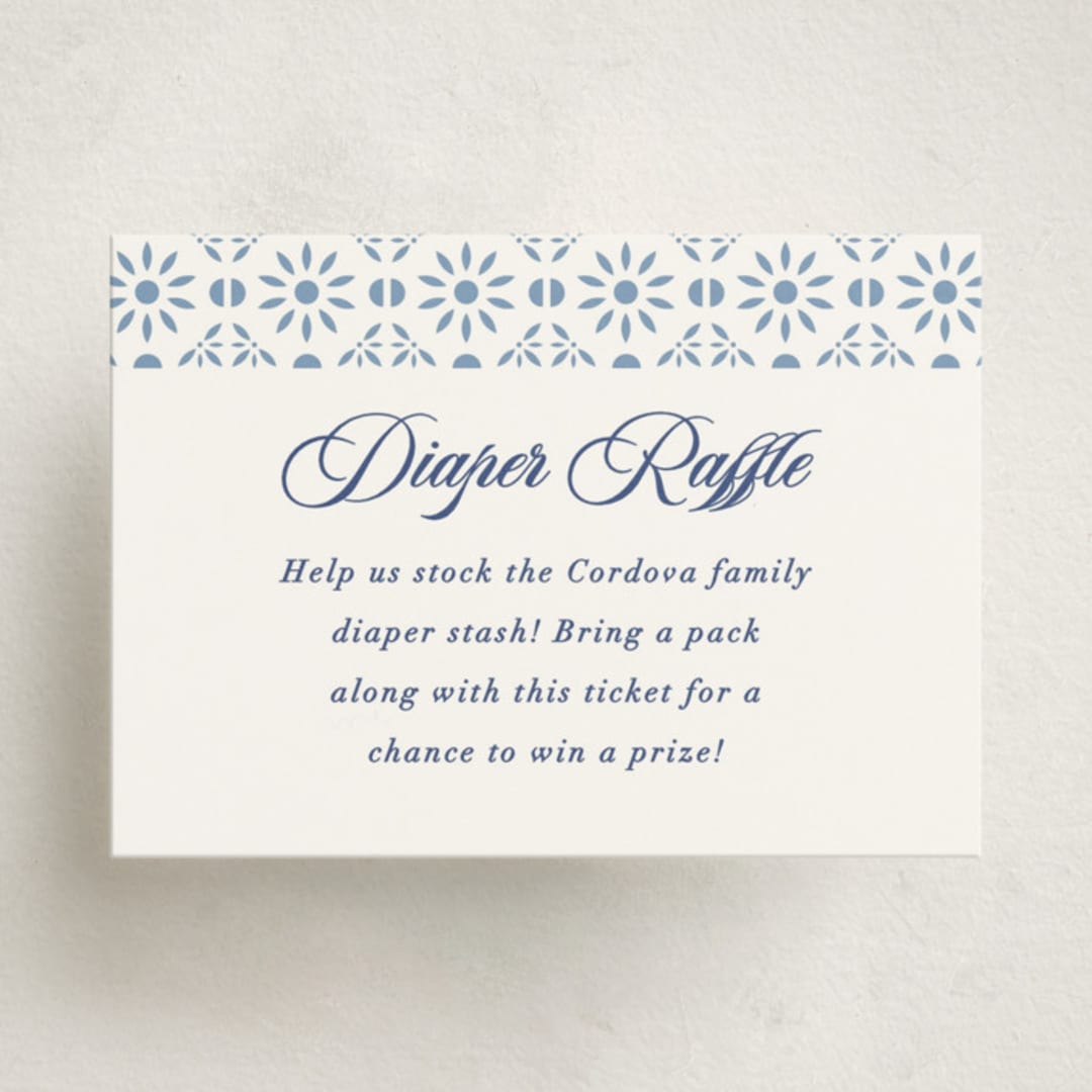 "Talavera Tiles" - Baby Shower Mini Insert Cards in Sky by Olivia Raufman - Front