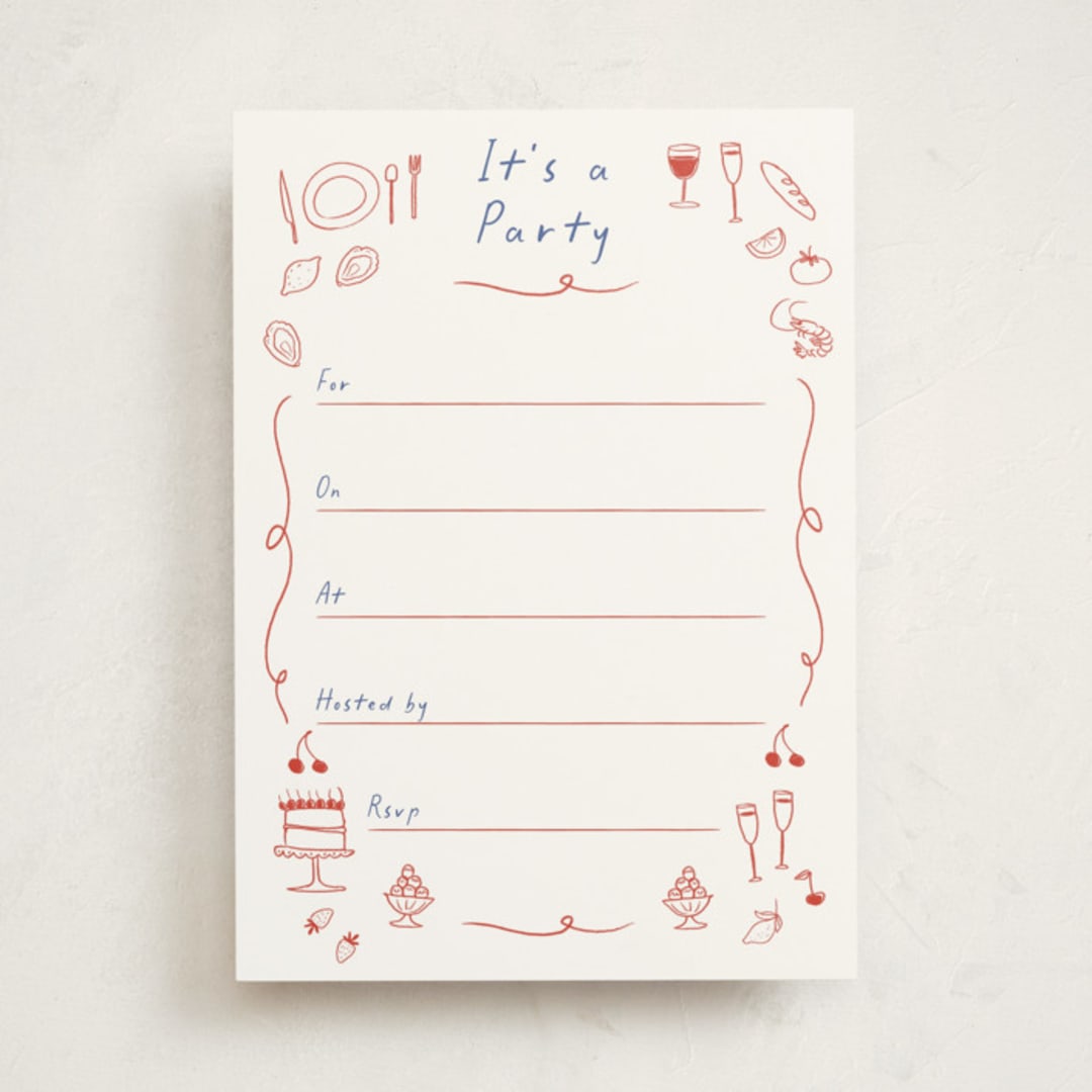 "Bon Vivant" - Fill-in Invitations in Cardinal by Ani Somi - Front