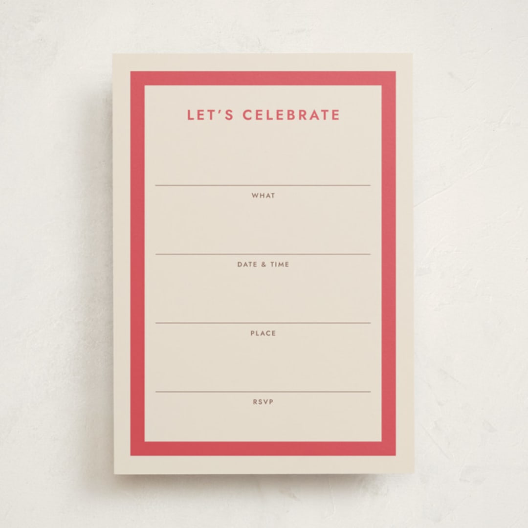 "Montauk" - Fill-in Invitations in Berry by Megan Davis - Front