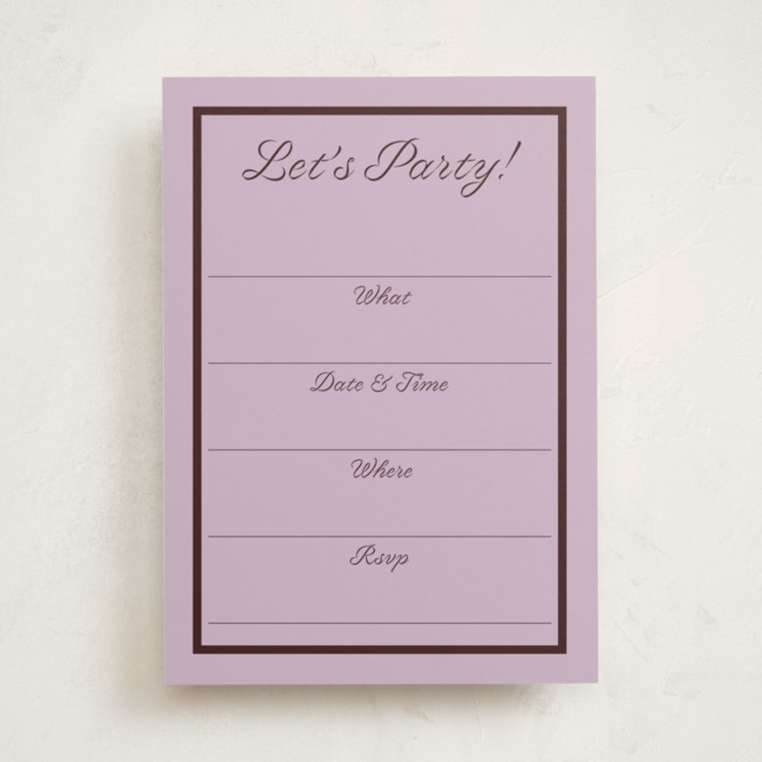 "cotillion" - Fill-in Invitations in Plum by Megan Davis - Front