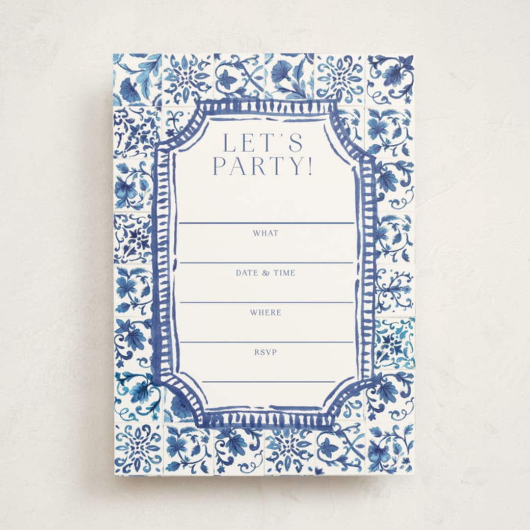 "Amalfi Coast" - Fill-in Invitations in Cerulean by Jenna Holcomb - Front