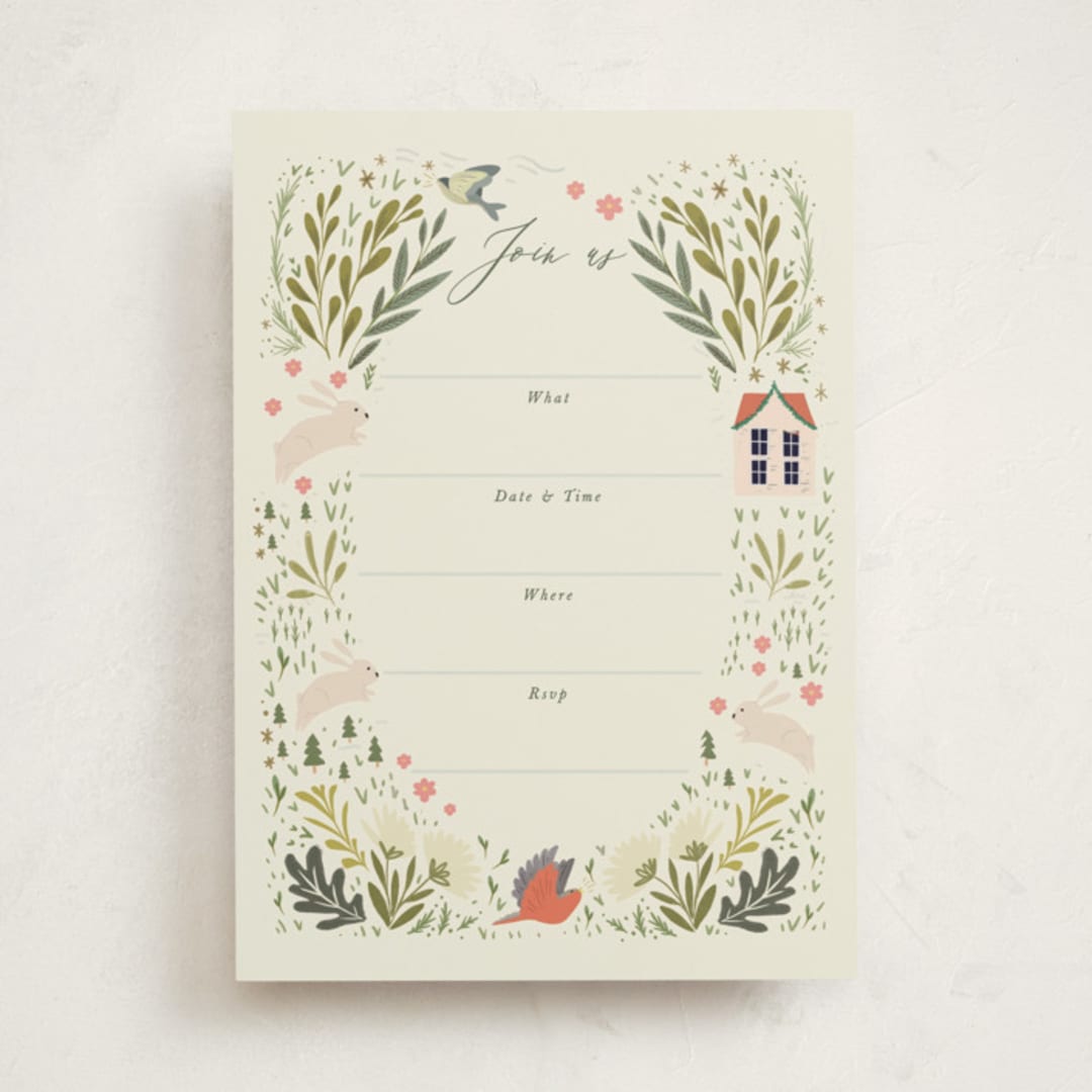 "Easter Village" - Fill-in Invitations in Sand by Hannah Williams - Front