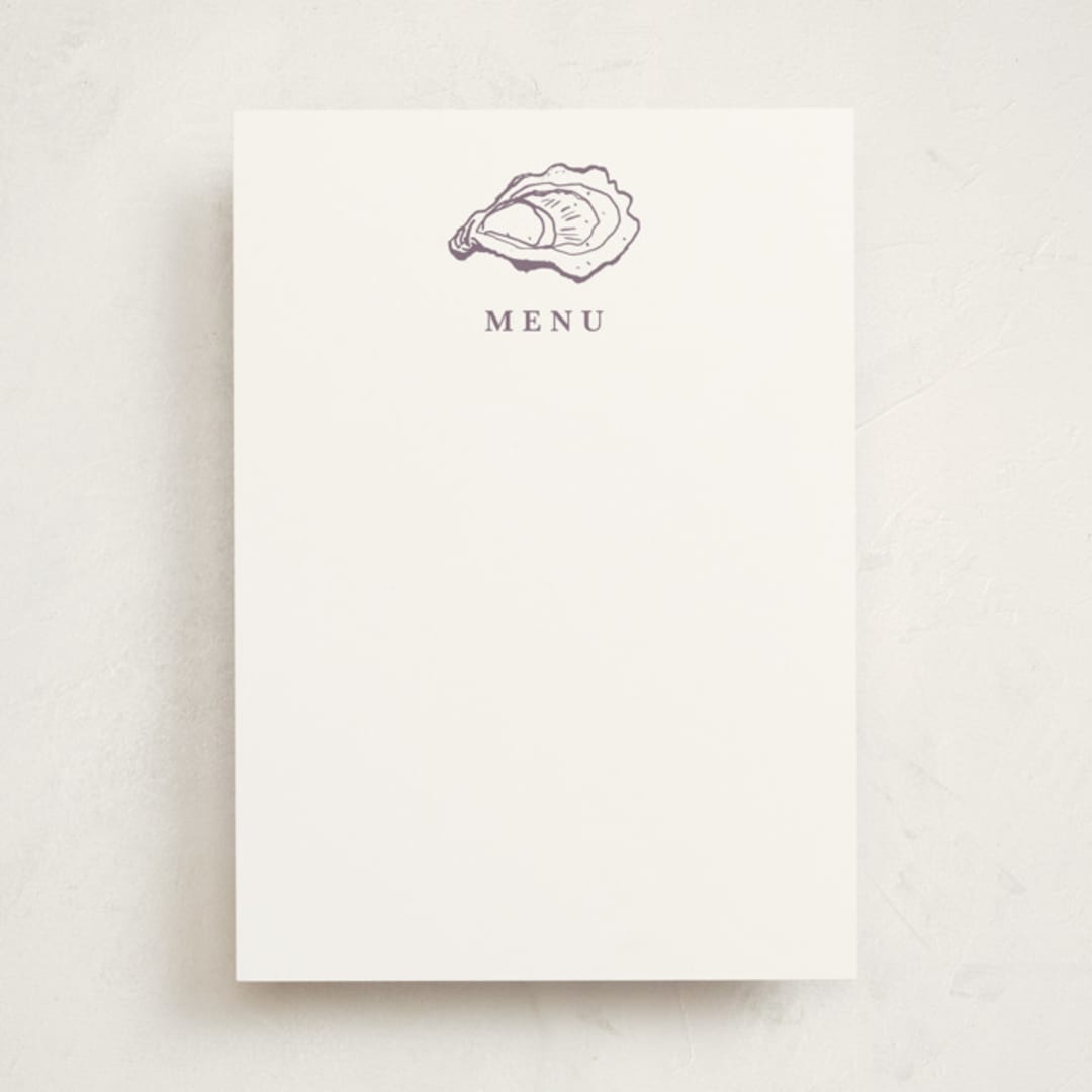 "Oyster Shell" - Fill-in Menus in Eggplant by Cass Loh - Front