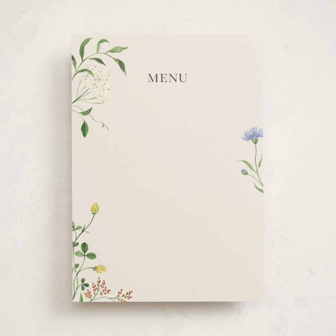 "Wild meadow" - Fill-in Menus in Elder Flower by Sarah Knight - Front