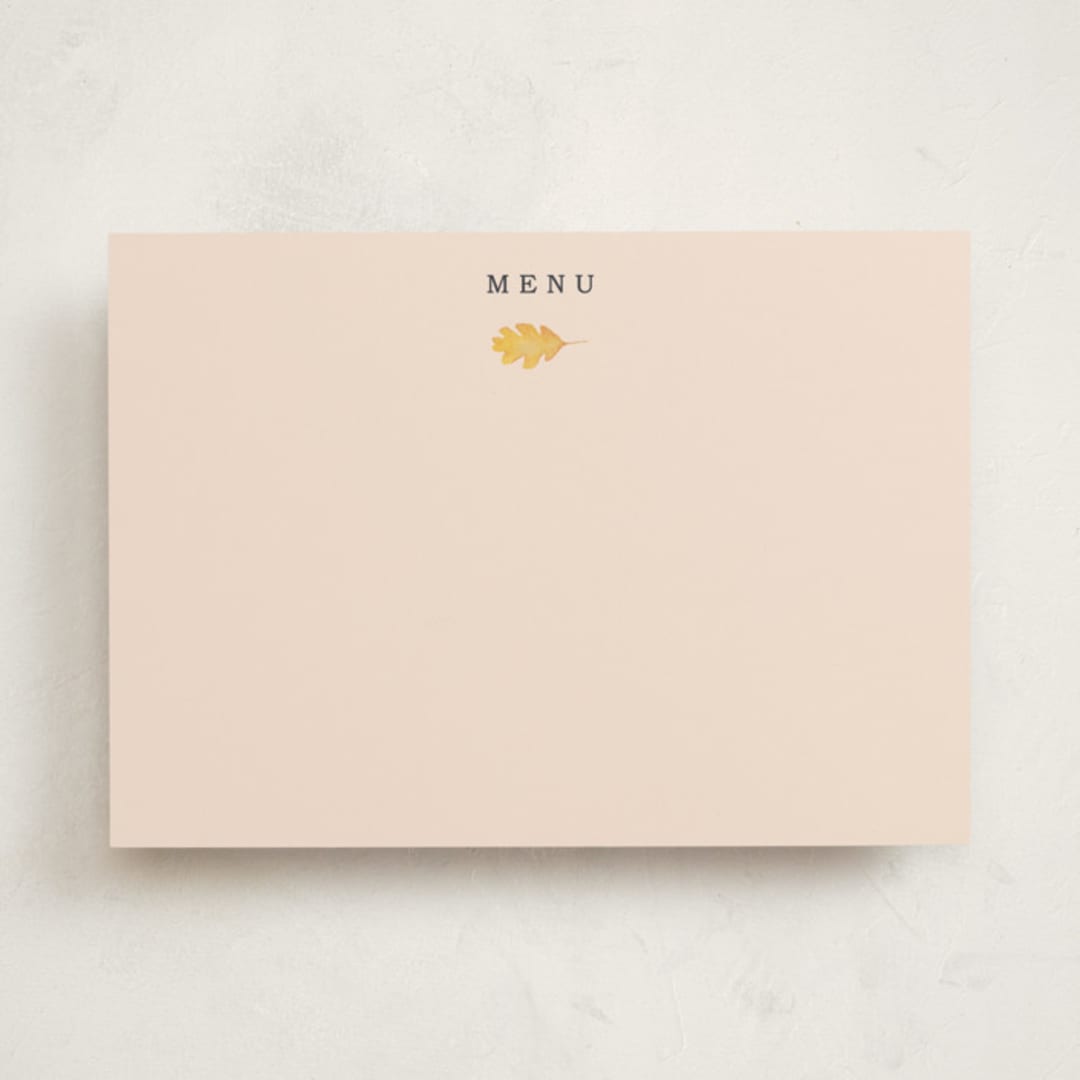 "Single Leaf" - Fill-in Menus in Oat by Orasie - Front