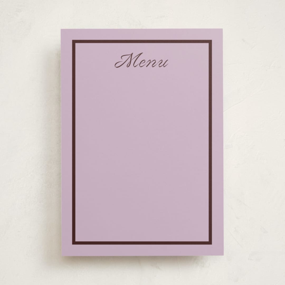 "cotillion" - Fill-in Menus in Plum by Megan Davis - Front
