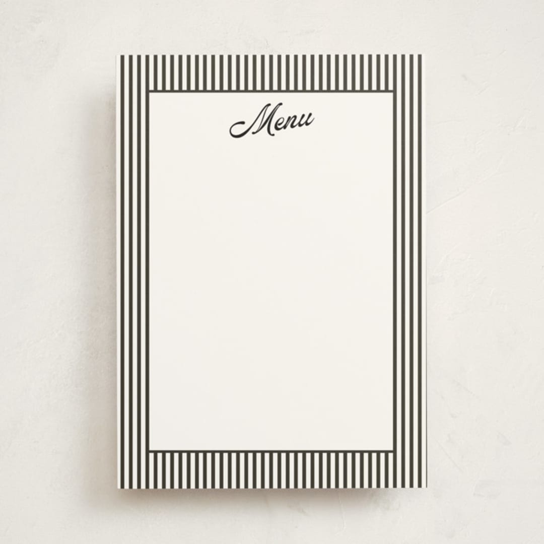 "Vintage Hotel" - Fill-in Menus in Raven by Morgan Kendall - Front