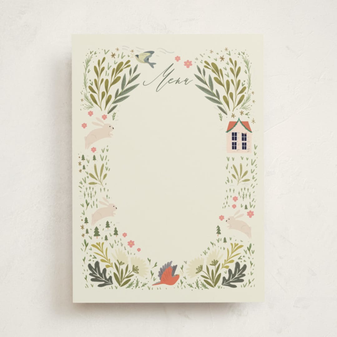 "Easter Village" - Fill-in Menus in Sand by Hannah Williams - Front