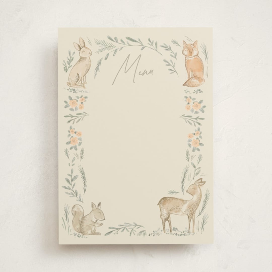 "Vintage woodland" - Fill-in Menus in Ginger by Creo Study - Front