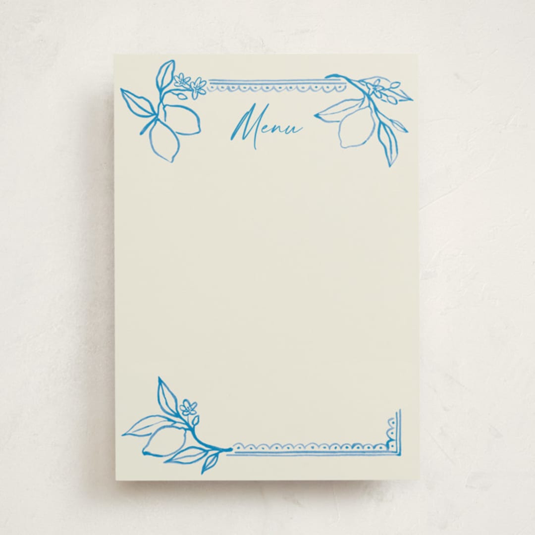"Mediterraneo" - Fill-in Menus in Ocean by Pati Cascino - Front